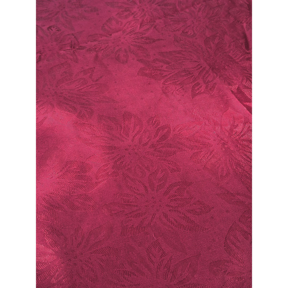 Deep Red Floral Round Table Cloth. 56ins by 56ins - Picture 4 of 6